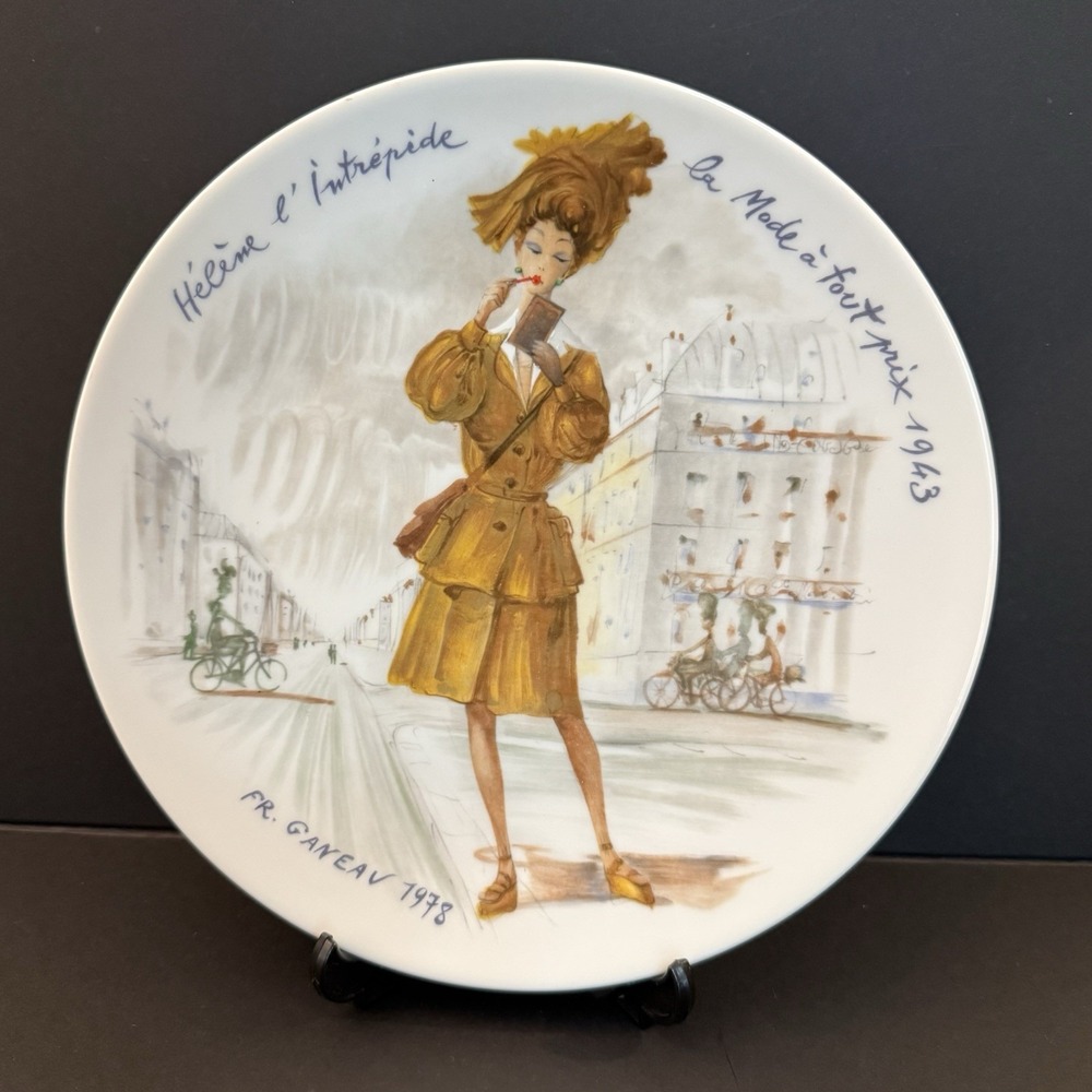 Vintage D'Arceau Limoges Helene L'Intrepide 1943 WWII Fashion Plate Ganeau 1978